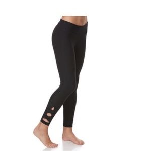 Apana navy lattice hem active leggings